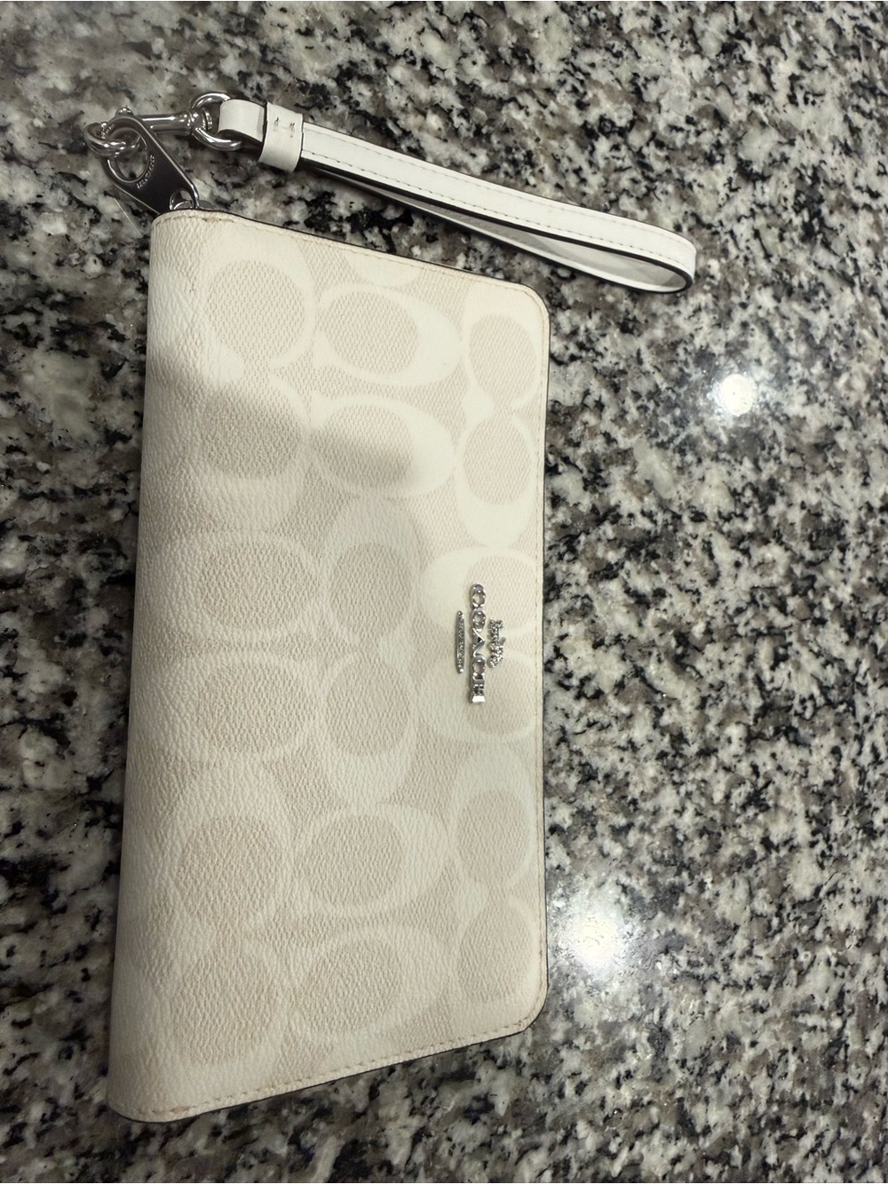 Coach Cream Signature Wristlet - Picture 2 of 5